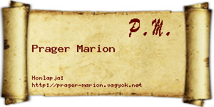 Prager Marion névjegykártya